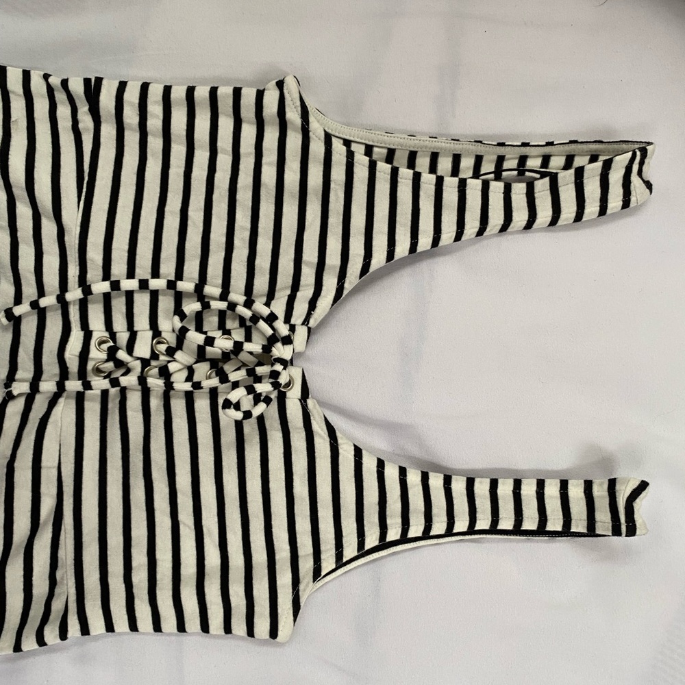 Black and white striped dress